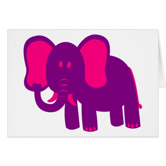 Cute Funny Elephant (Anverso (Horizontal))