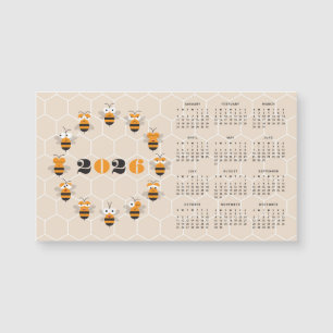 Cute Funny Honey Bee Honeycomb Calendario 2026