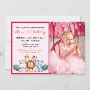 Cute Funny   Invitación al cumpleaños de la foto d