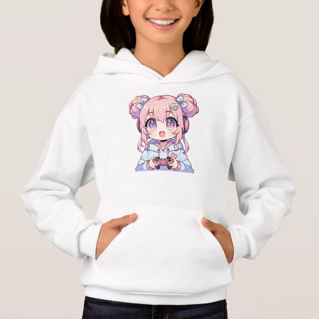 Cute Gamer Chica Hoodie (Anverso)