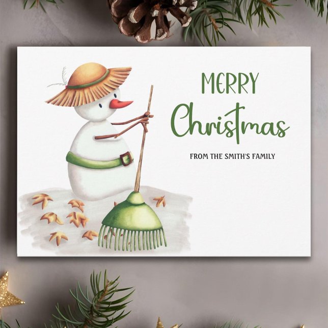 Cute Gardener Snowman Feliz Navidad (Subido por el creador)