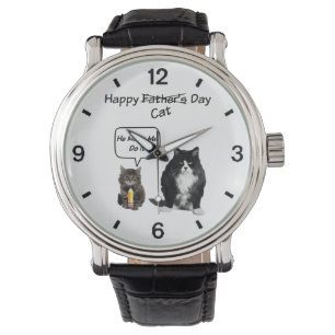 Cute gatito y gruñón reloj del día del padre del g