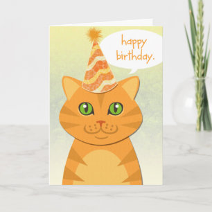 Cute gato Naranja Tabby Tarjetas de cumpleaños fel