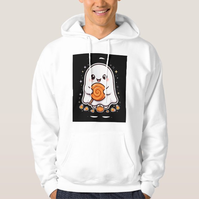 Cute Ghost Chupachups de Halloween Sudadera con Ca (Anverso)