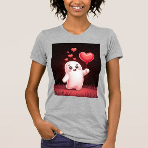 Cute Ghost con Corazón – Camiseta de Amor Espeluzn