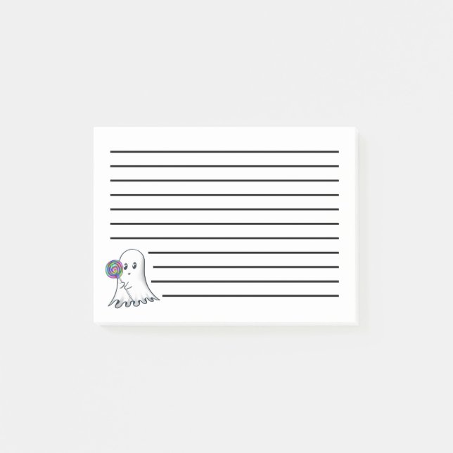 Cute Ghost con las notas Post-It de Lolipop (Anverso)