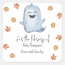 Cute Ghost - etiqueta para libro de regalos de bab