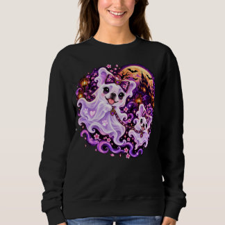 Cute Ghost Frenchie Mamá Sudadera de Halloween