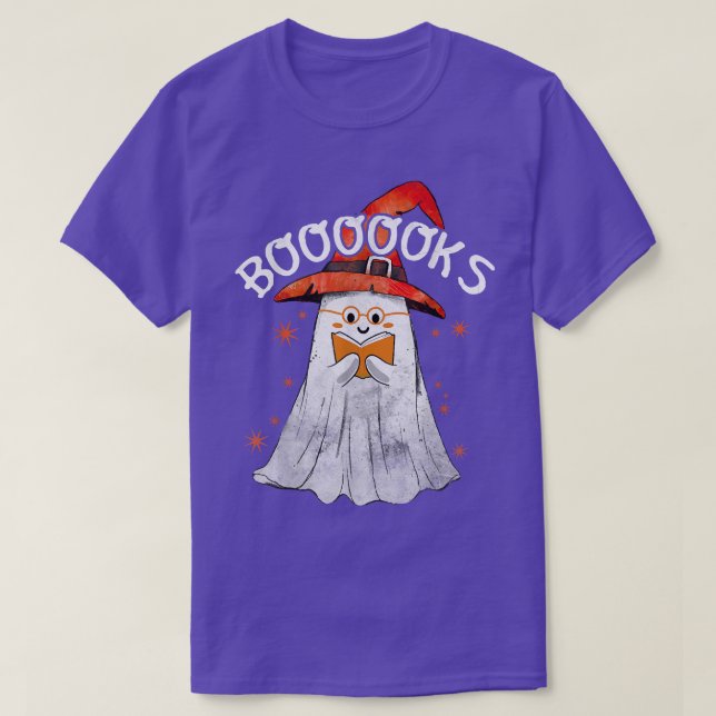 Cute Ghost Teacher Book Reading Booooks Top Hallow (Diseño del anverso)