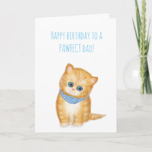 Cute ginger kitten tarjeta de cumpleaños del gato