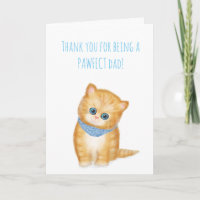 Cute ginger kitten tarjeta del día del padre del g