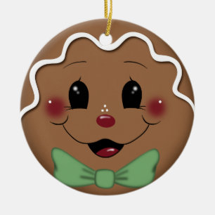 Cute gingerbread boy ornamento de Navidad