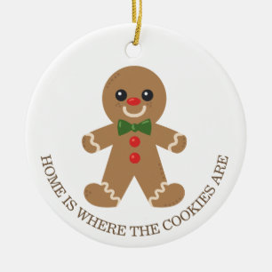 Cute Gingerbread Cookie Año de Ornamento de Navida