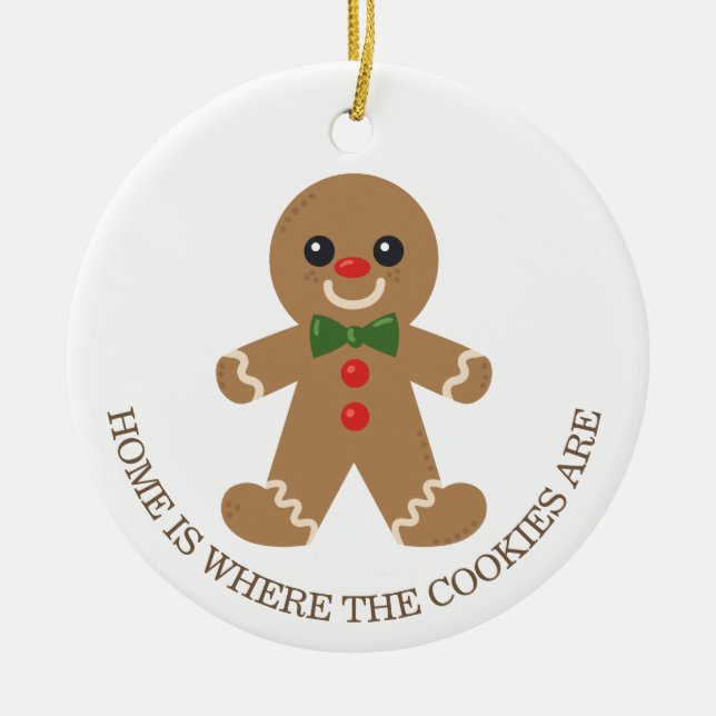 Cute Gingerbread Cookie Año de Ornamento de Navida (Frente)