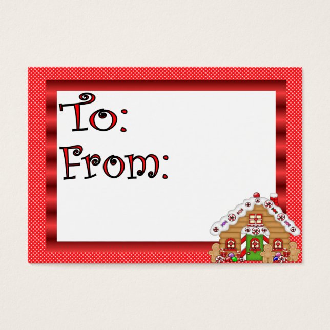 Cute Gingerbread House Gift Tag (Frente)