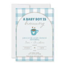 Cute Gingham Baby prepara una invitación a la duch