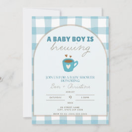 Cute Gingham Baby prepara una invitación a la duch