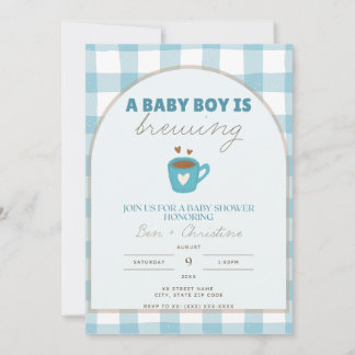 Cute Gingham Baby prepara una invitación a la duch