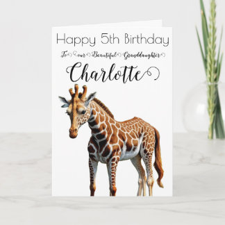 Cute Giraffe Abuela 5.ª Tarjeta de cumpleaños