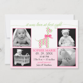 Cute Giraffe Bebé Foto Anuncio de nacimiento