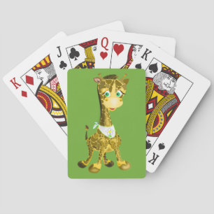 Cute Giraffe Jugando Cartas
