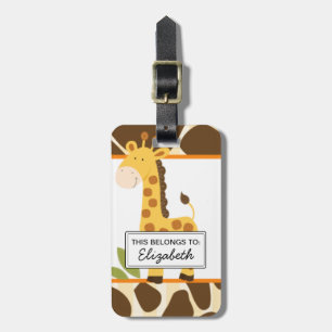 Cute Giraffe Personalizable Etiqueta de equipaje
