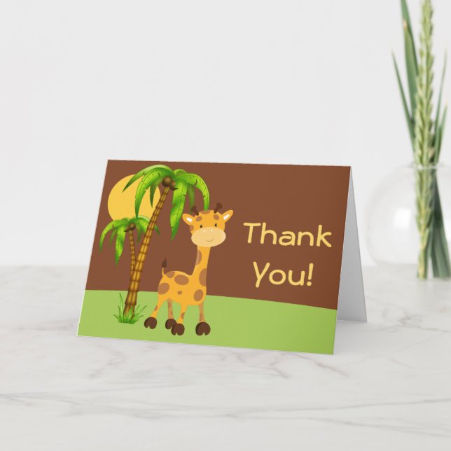 Cute Giraffe - Tarjeta de agradecimiento (Anverso)