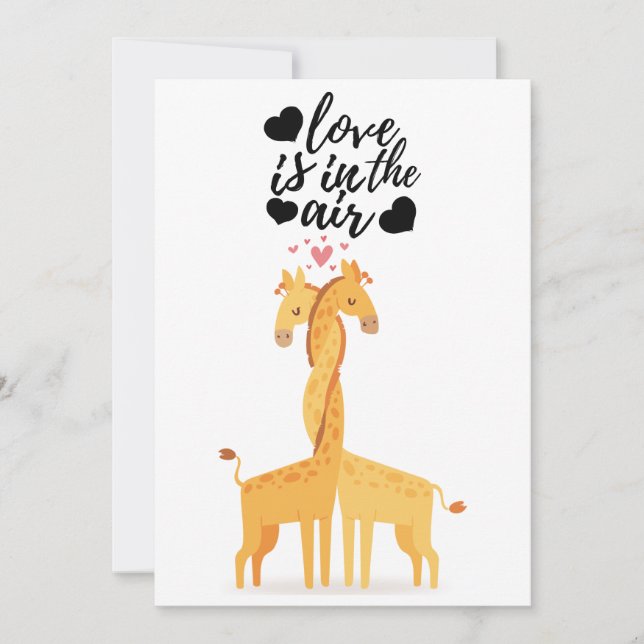 Cute giraffe tarjeta de amor para El día de San Va (Anverso)