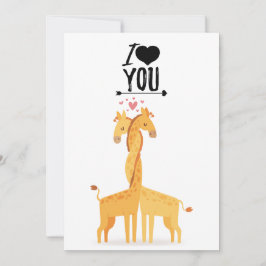 Cute giraffe tarjeta de amor para El día de San Va
