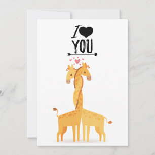 Cute giraffe tarjeta de amor para El día de San Va