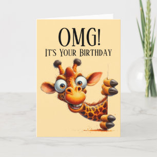 Cute Giraffe Tema Tarjeta de cumpleaños