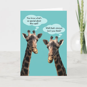 Cute Giraffes Tarjeta de cumpleaños para cualquier