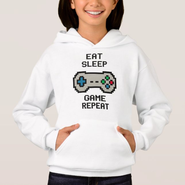 Cute Girls Gaming Hoodie – Pixel Art Kids Sweatshi (Anverso)