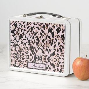 Cute Girly Blush Rosa Dorado Estampado de Leopardo