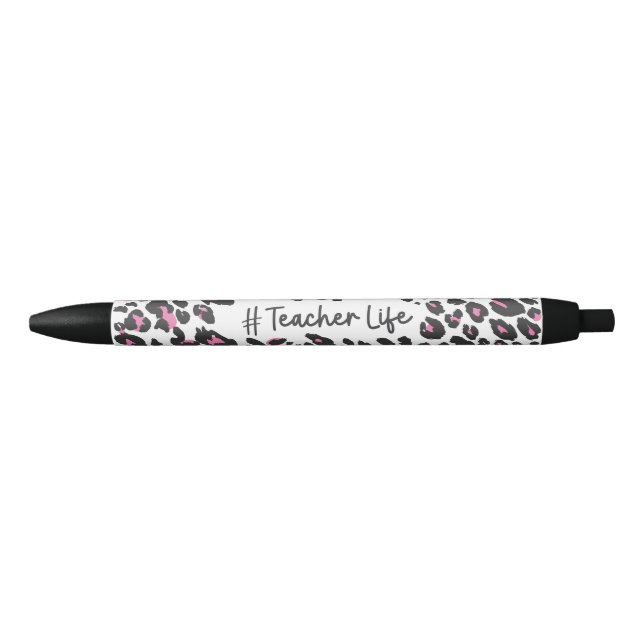 Cute Girly Pink Leopardo Imprimir Pluma de Vida de (Anverso)