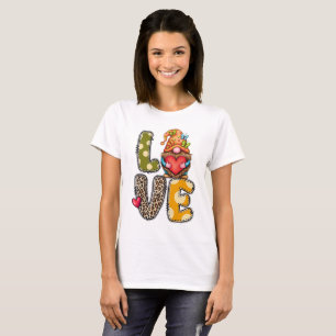 Cute Gnome Love Camiseta   Día de San Valentín Grá