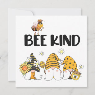 Cute Gnomos y Tarjeta de Abeja