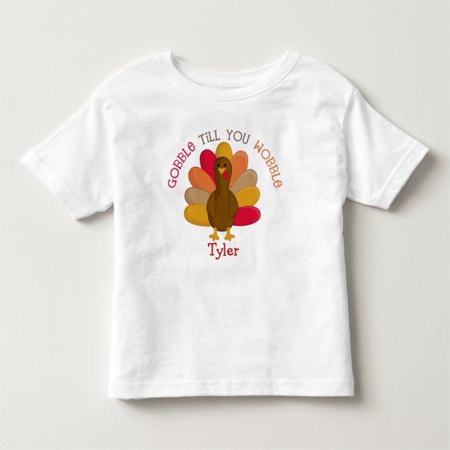 CUTE Gobble hasta que tambalees la camiseta del Dí (Anverso)