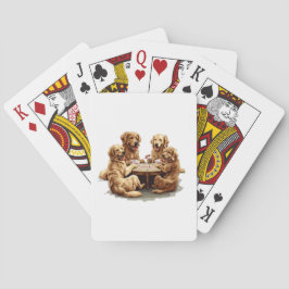 Cute Golden Retriever Perro Jugando Cartas