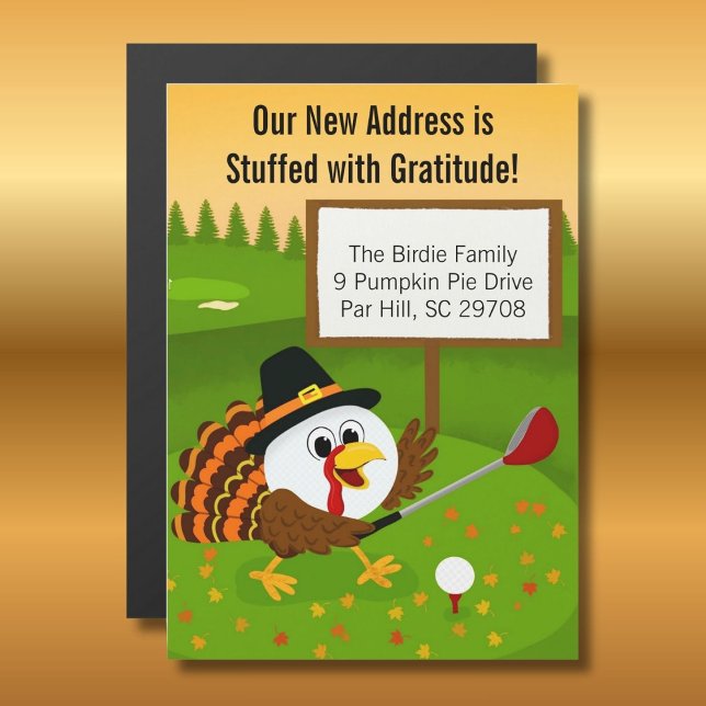 Cute Golf Ball Thanksgiving Moving Announcement (Subido por el creador)