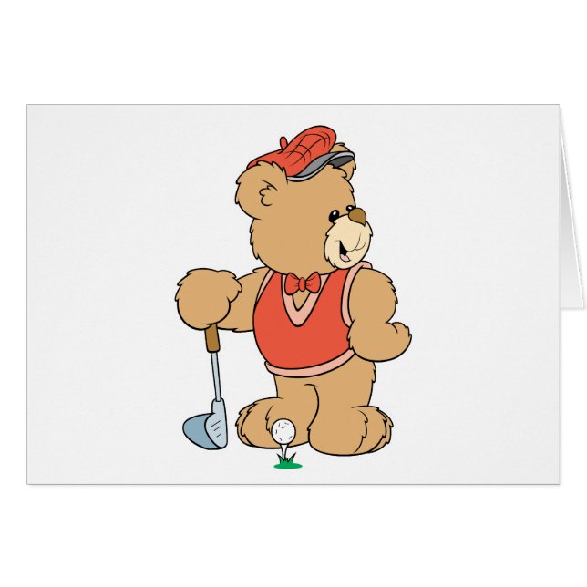 Cute Golfing Golfer Bear (Anverso (Horizontal))