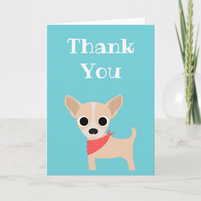 Cute Gracias Tarjeta Chihuahua Perro Blank Dentro (Anverso)