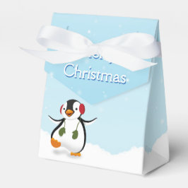 Cute Graciosa Caja de Favor Pingüino de Invierno