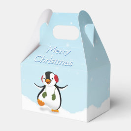 Cute Graciosa Caja de Favor Pingüino de Invierno