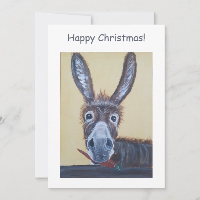 Cute graciosa Navidad Donkey (Anverso)