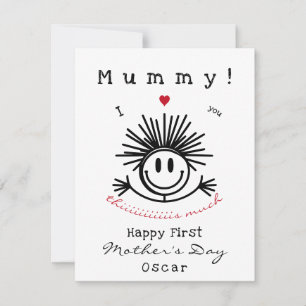 Cute graciosa primera tarjeta del día de la madre