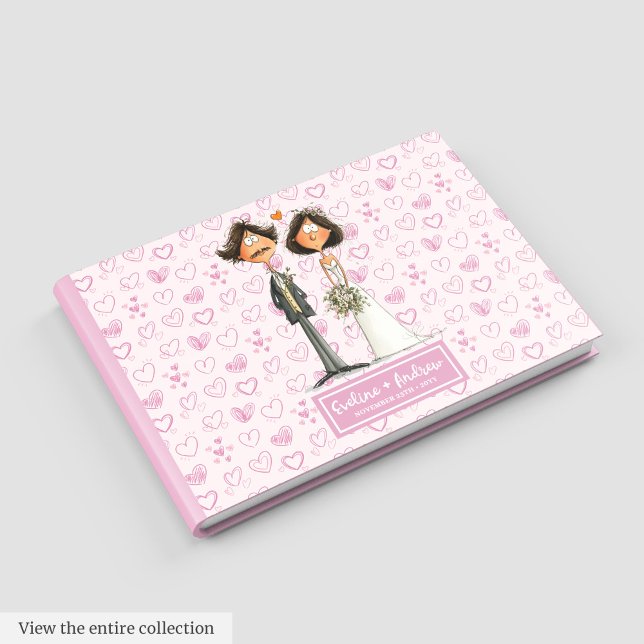 Cute gracioso libro de Bodas para recién casados (Cute Funny Wedding Guest book for Newlyweds)