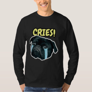Cute gracioso Pug grita camiseta clásica 742