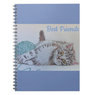 Cute Gray Tabby Cat Kitten Mejor Cuaderno de Amigo