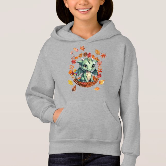 Cute Green Dragon “Autism Awesome Autumn” Design  (Anverso)